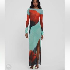 Colorful Long Sleeve Maxi Dress